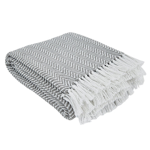 Eco Blanket Slate Grey Herringbone