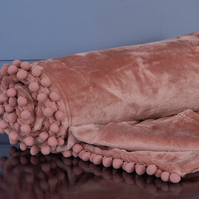 Cashmere Touch Blush Pink Fleece Throw