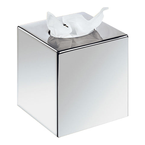 Cosmetic Chrome Cube Tissue Dispenser