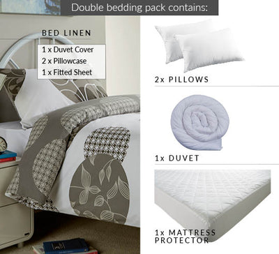 Woodland Grey Double Bedding Set