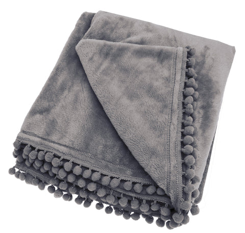 Cashmere Touch Charcoal Fleece Throw